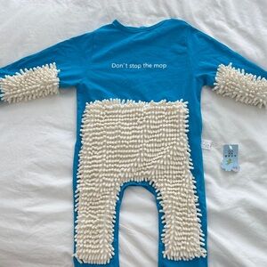 Kids Blue 'Don't Stop the Mop' Mop-Detail One Piece - new with tags